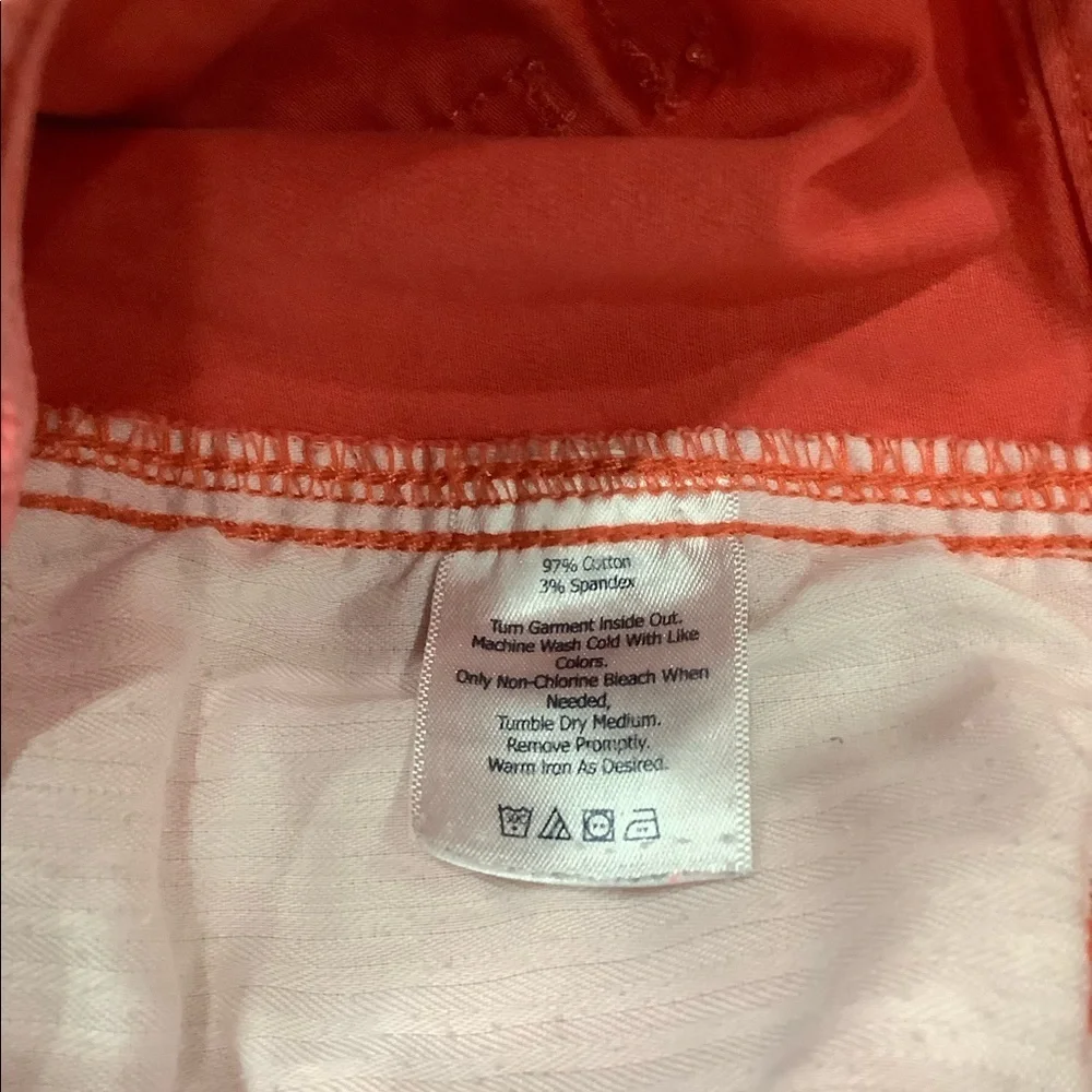 Women's Eddie Bauer 4 Small Shorts Pink Coral Twill Chino Khakis Cotton Stretch